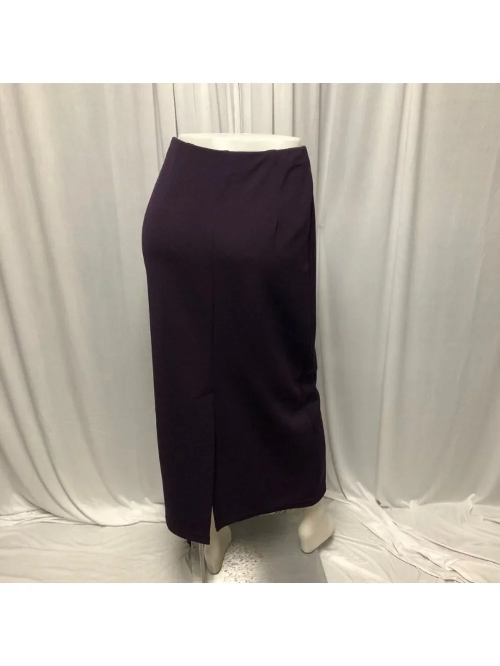 Briggs Midi Skirt Womens Size Medium Plum Elastic Waist Stretchy Office Evening